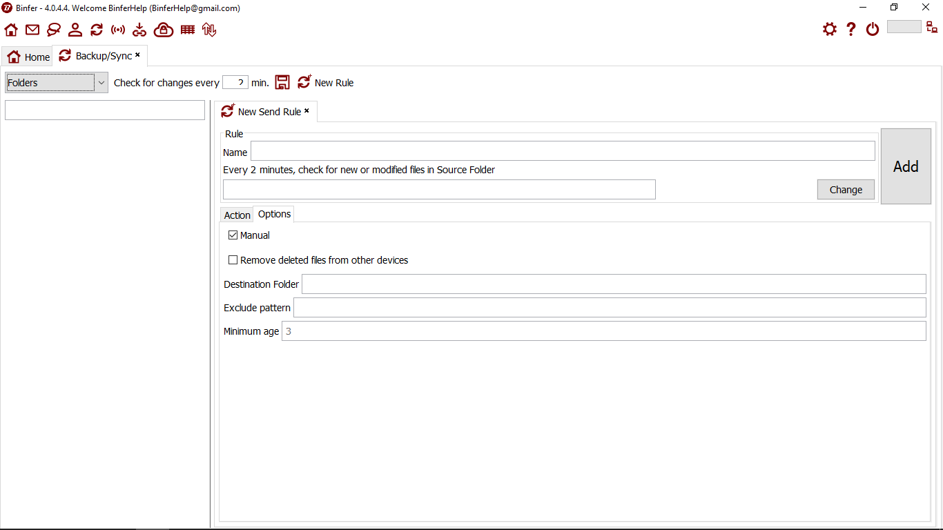 Binfer Sync Tab