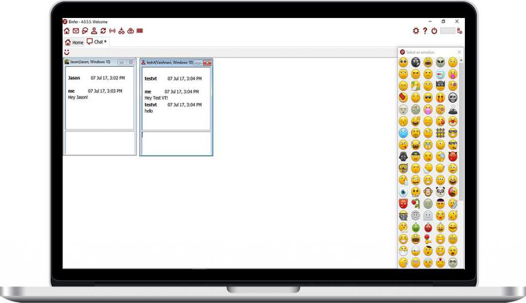 Binfer Chat Screen